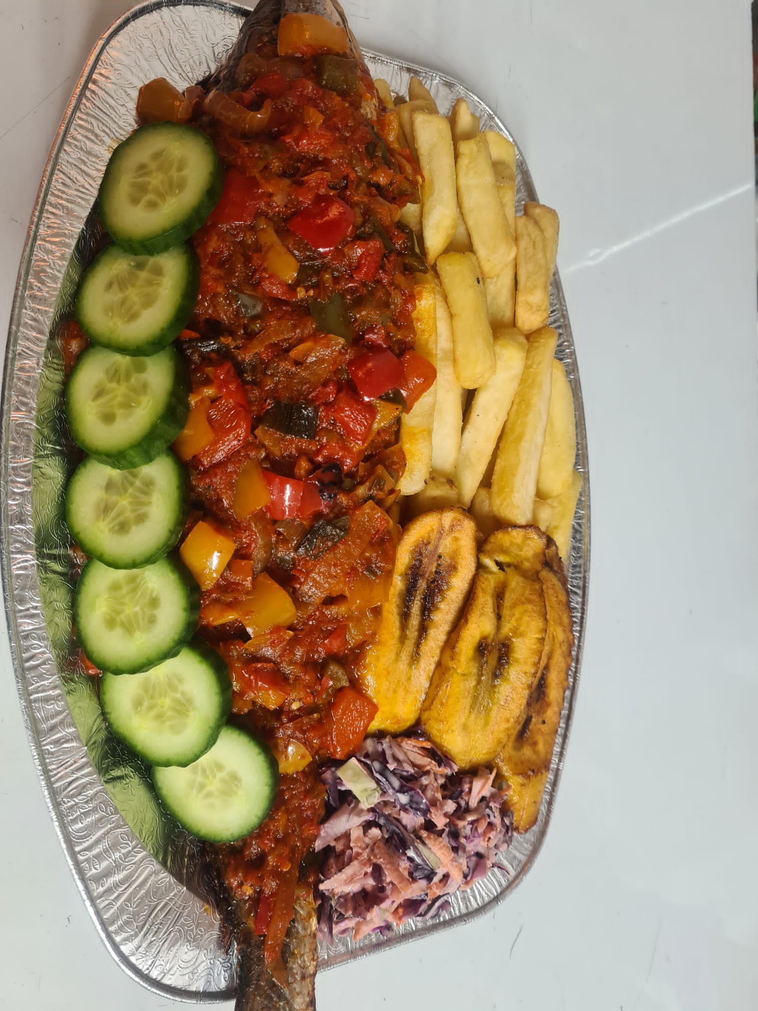 Fish, Chips and Plantain